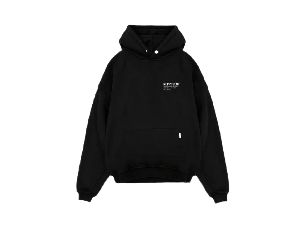 Represent Customs Monochrome Icons Hoodie Black
