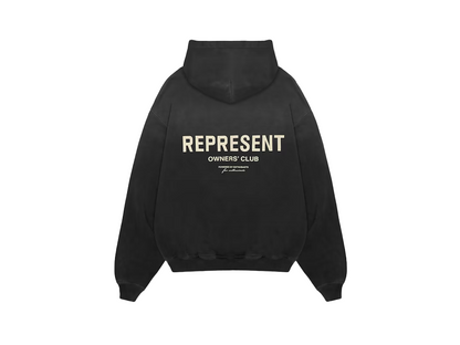 Represent Owners Club Aged Hoodie Black