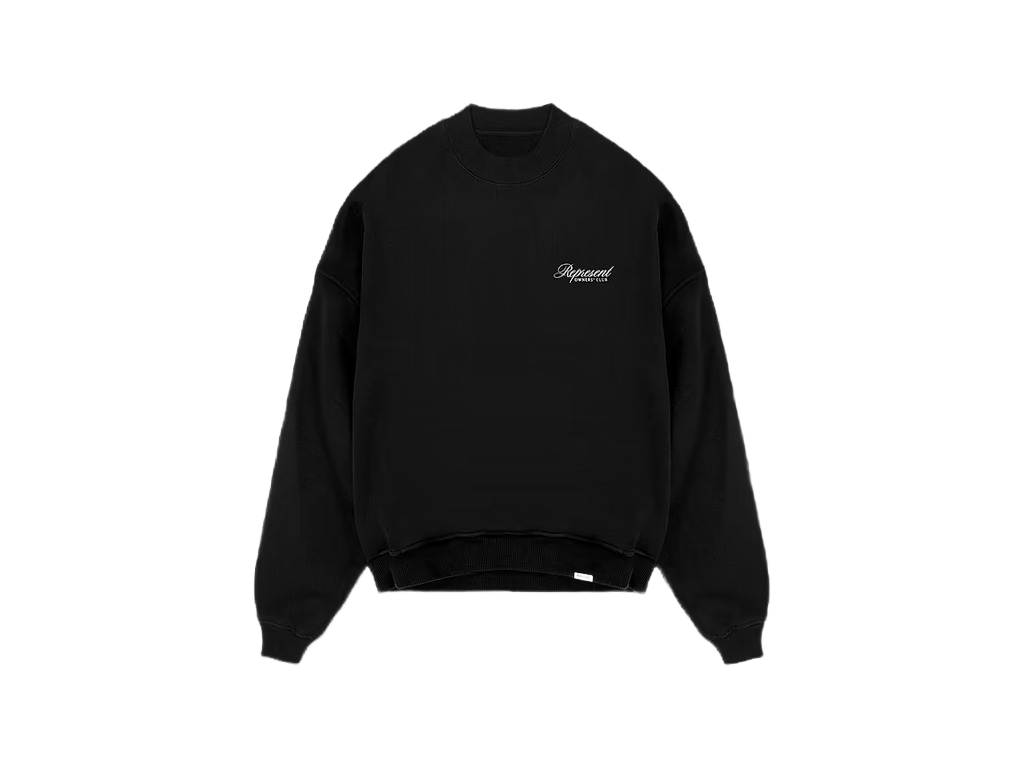 Represent Owners Club Script Crewneck Black