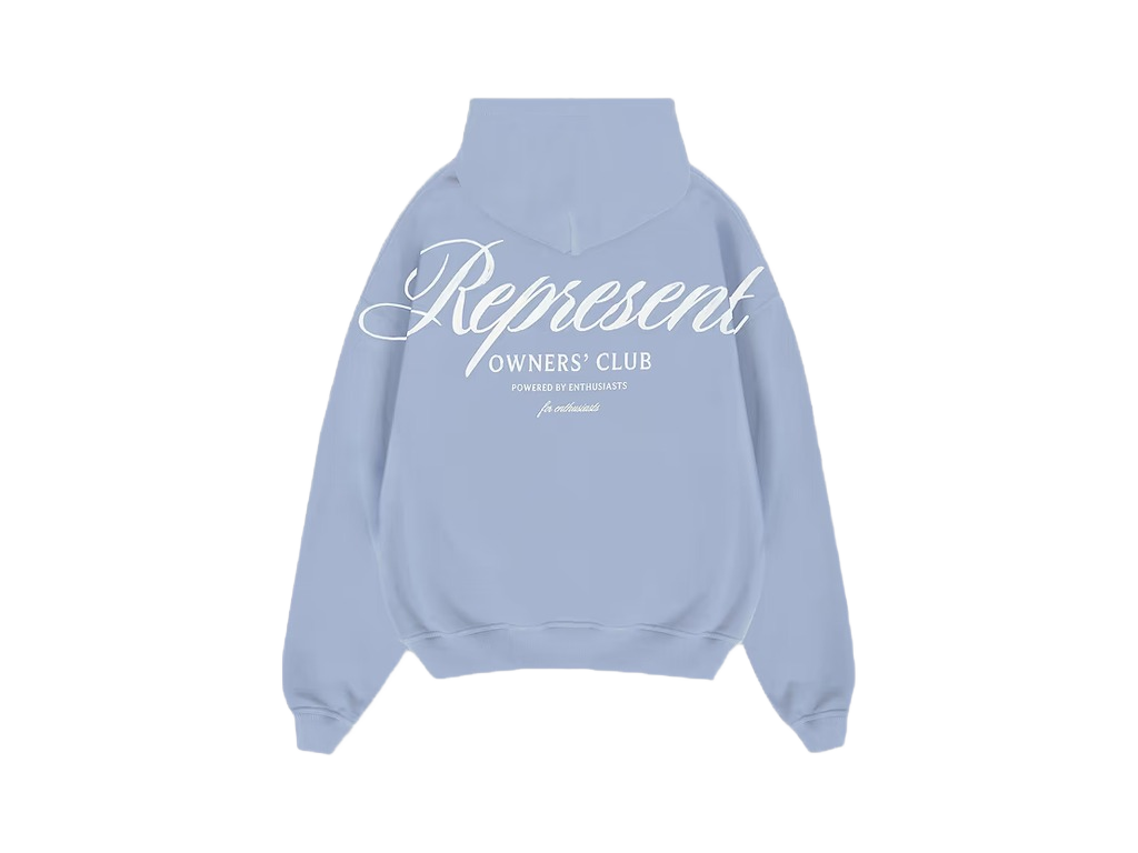Represent Owners Club Script Hoodie Dusty Blue