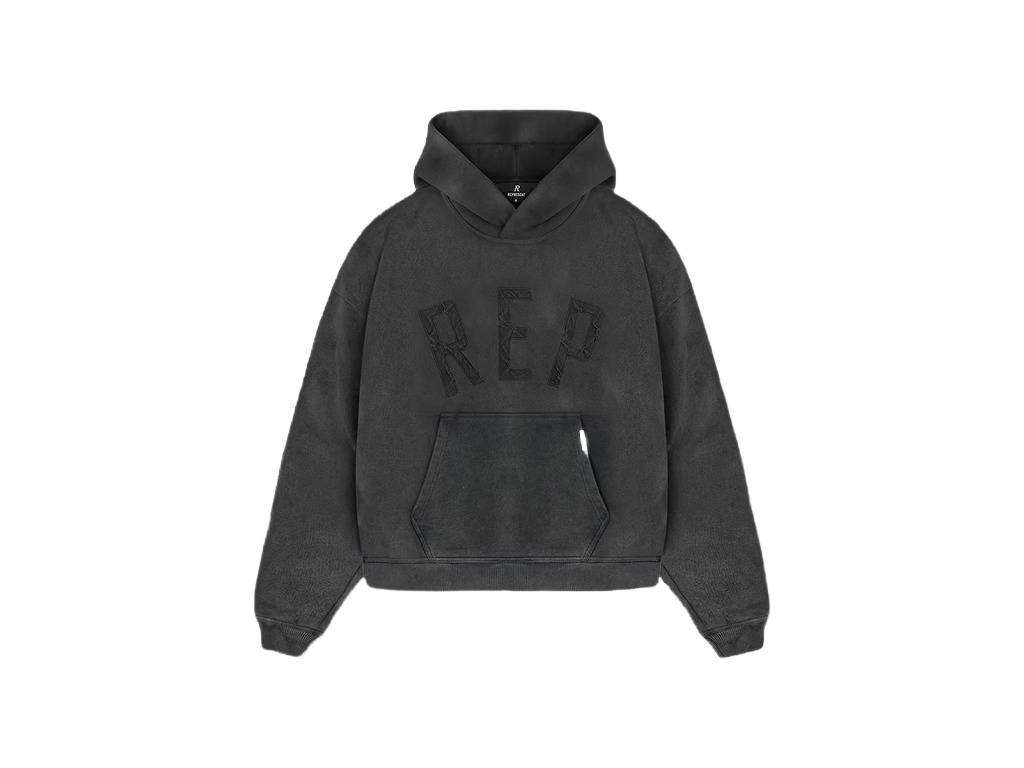 Represent Rep Applique Hoodie Vintage Black