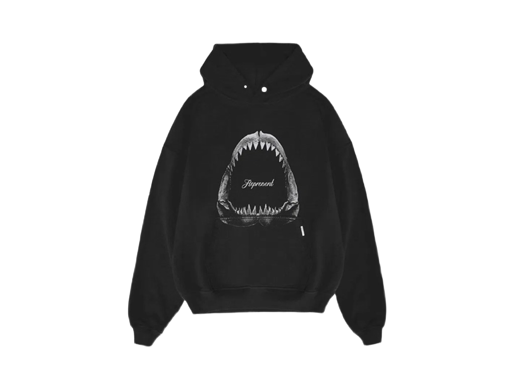 Represent Shark Jaws Hoodie Off Black
