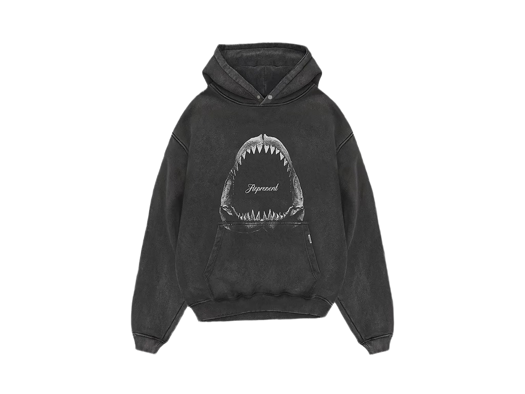 Represent Shark Jaws Hoodie Vintage Grey