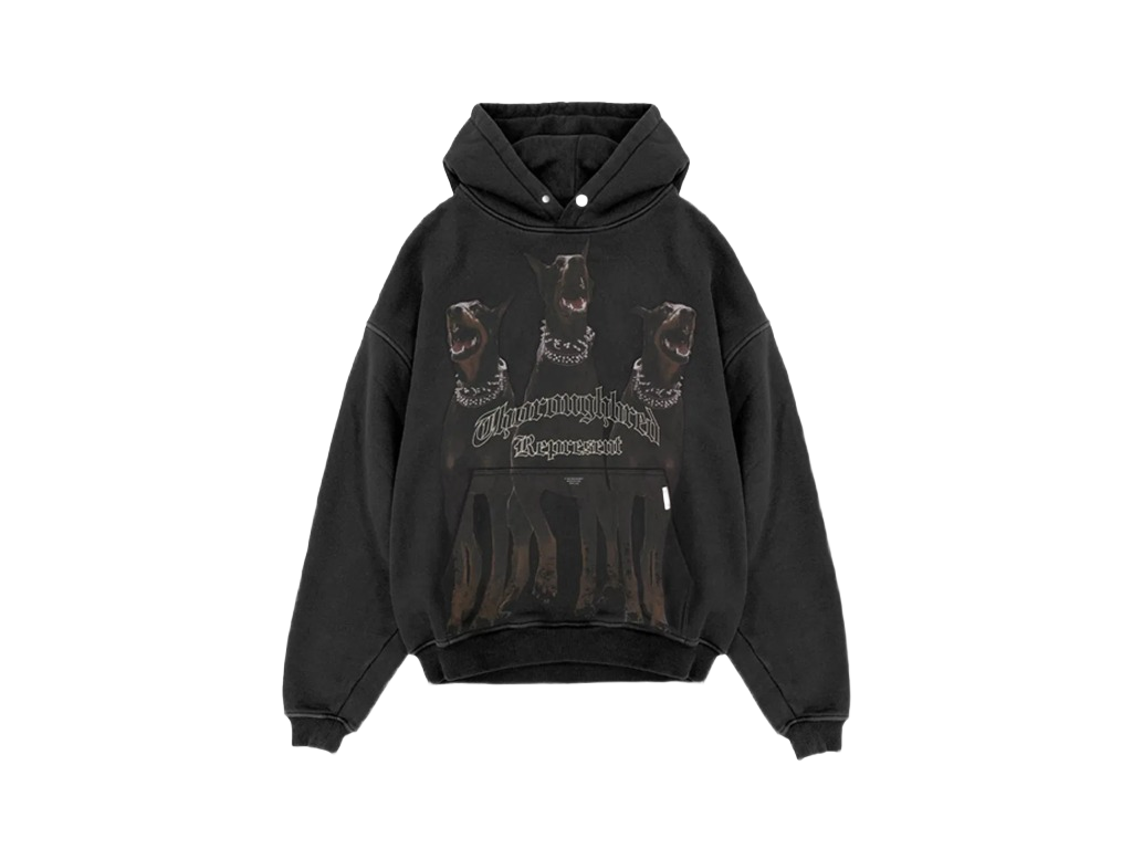 Represent Thoroughbred Oversized Hoodie Vintage Black