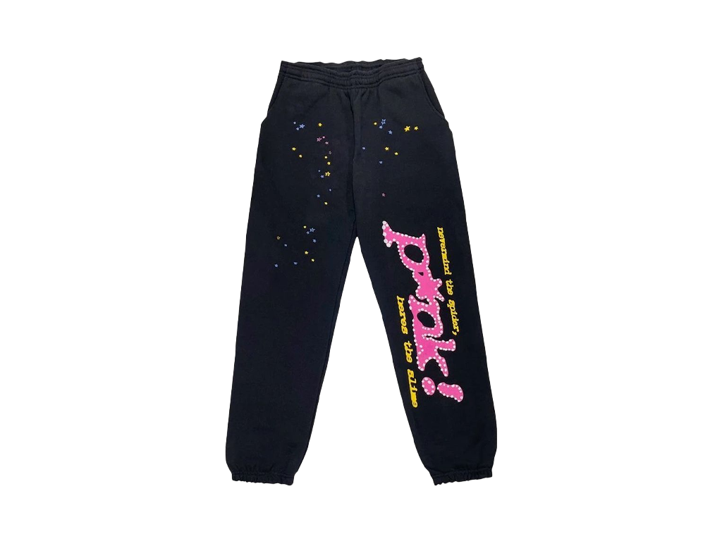 Sp5der P*nk Sweatpants Black