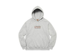 Supreme Burberry Box Logo Hooded Sweatshirt Heather Grey