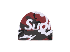 Supreme Camo Big Logo Beanie Red Camo