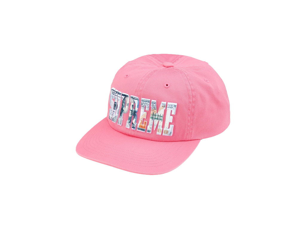 Supreme Embroidered Money Logo 6-Panel Pink-Supreme-pikastore.cz