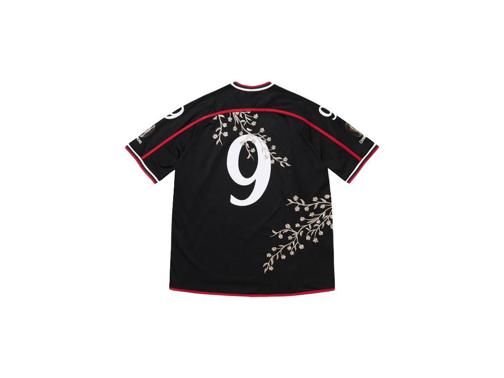 Supreme Floral Soccer Jersey Black-Supreme-pikastore.cz