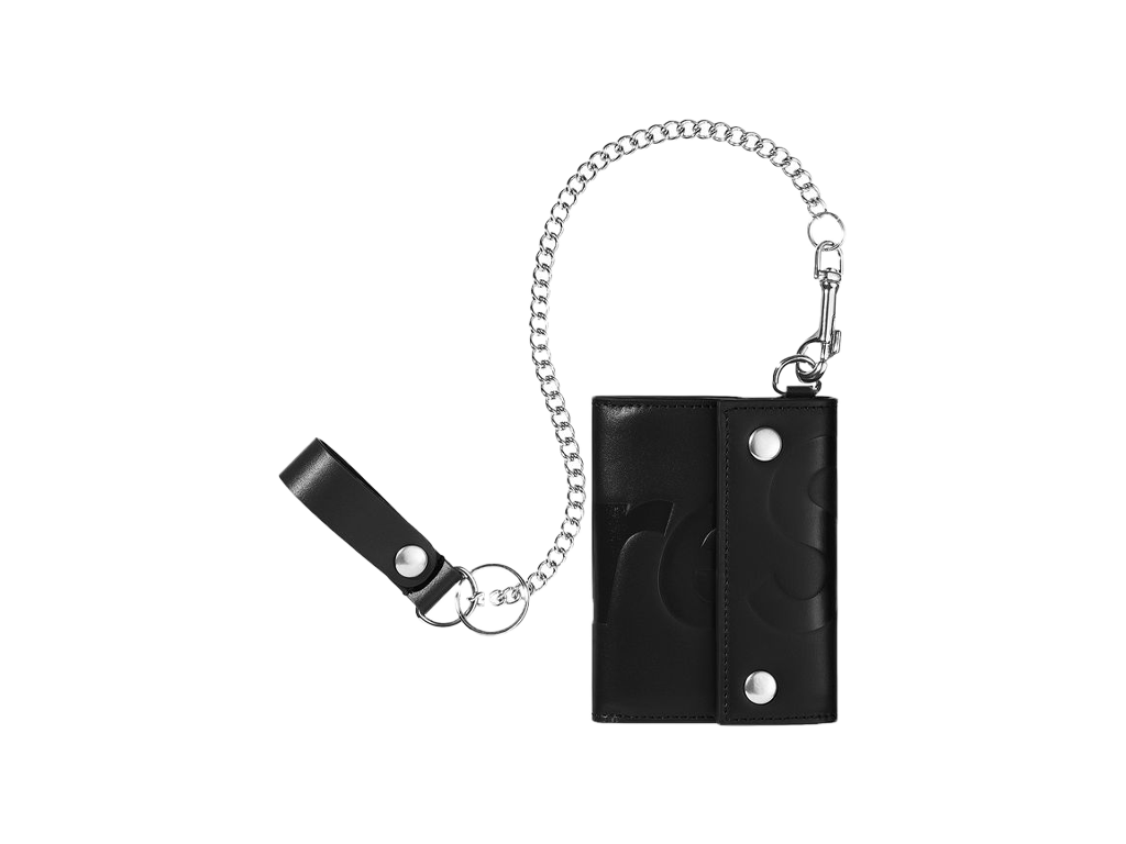 Supreme Leather Chain Wallet Black