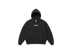 Supreme MM6 Maison Margiela Box Logo Zip Up Hooded Sweatshirt Black