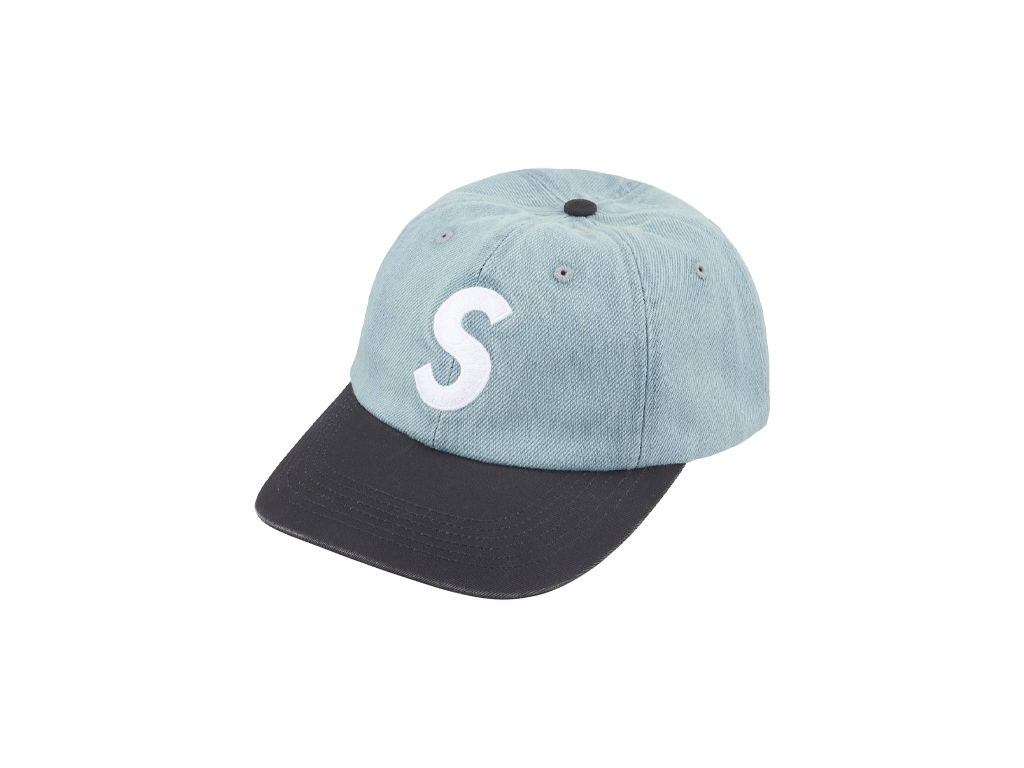 Supreme Pigment Coated 2-Tone S Logo 6-Panel Dark Denim-Supreme-pikastore.cz