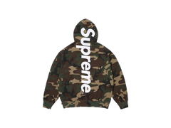 Supreme Satin Applique Hooded Sweatshirt Woodland Camo