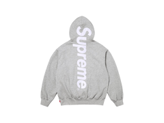 Supreme Satin Applique Hooded Sweatshirt (FW25) Heather Grey