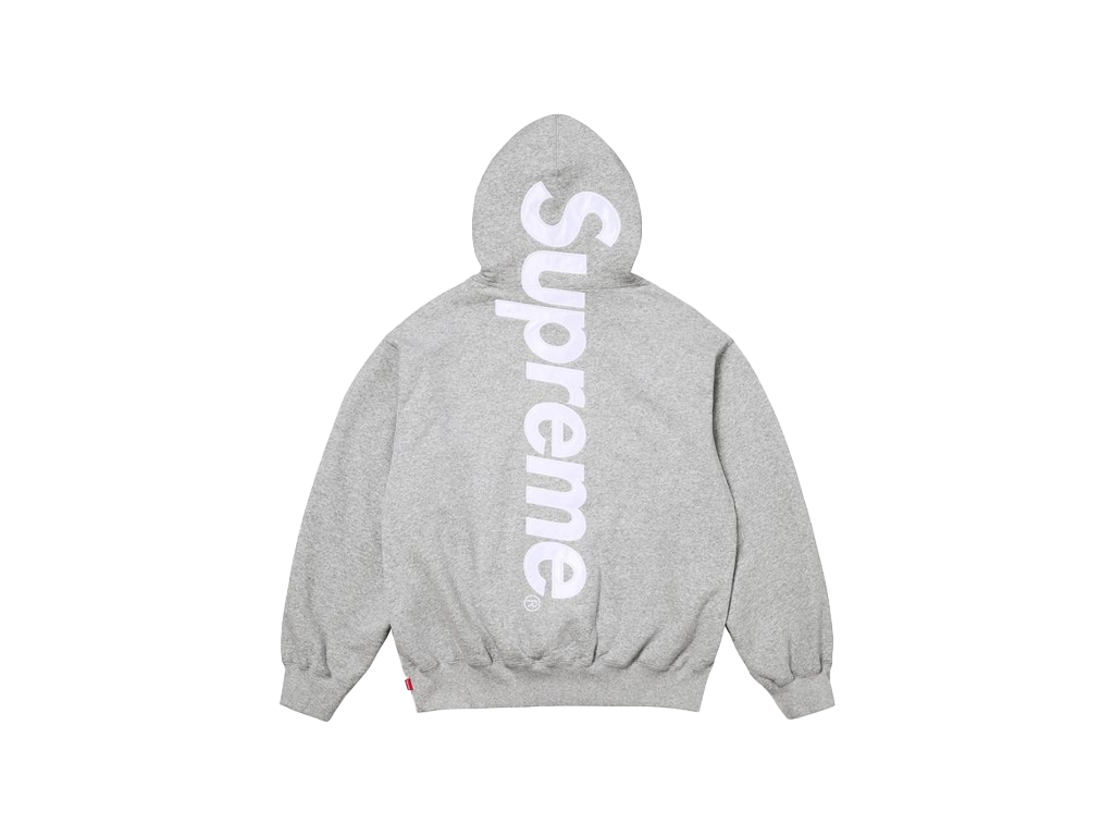Supreme Satin Applique Hooded Sweatshirt (SS26) Heather Grey-Supreme-pikastore.cz