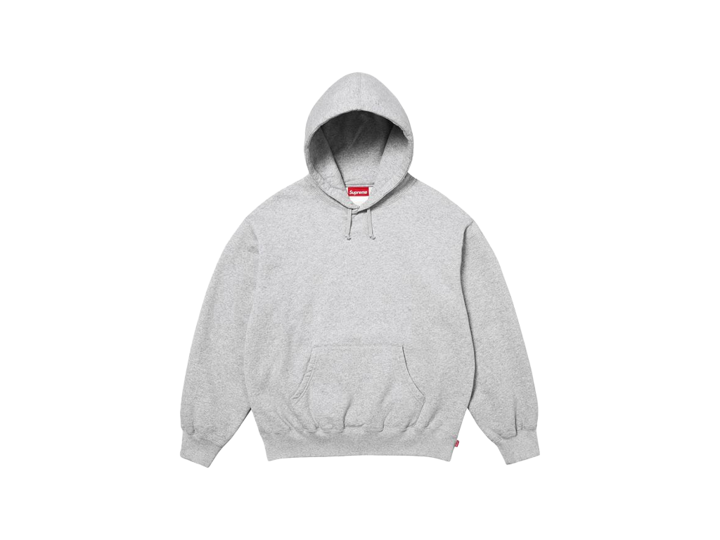 Supreme Satin Applique Hooded Sweatshirt (SS26) Heather Grey-Supreme-pikastore.cz