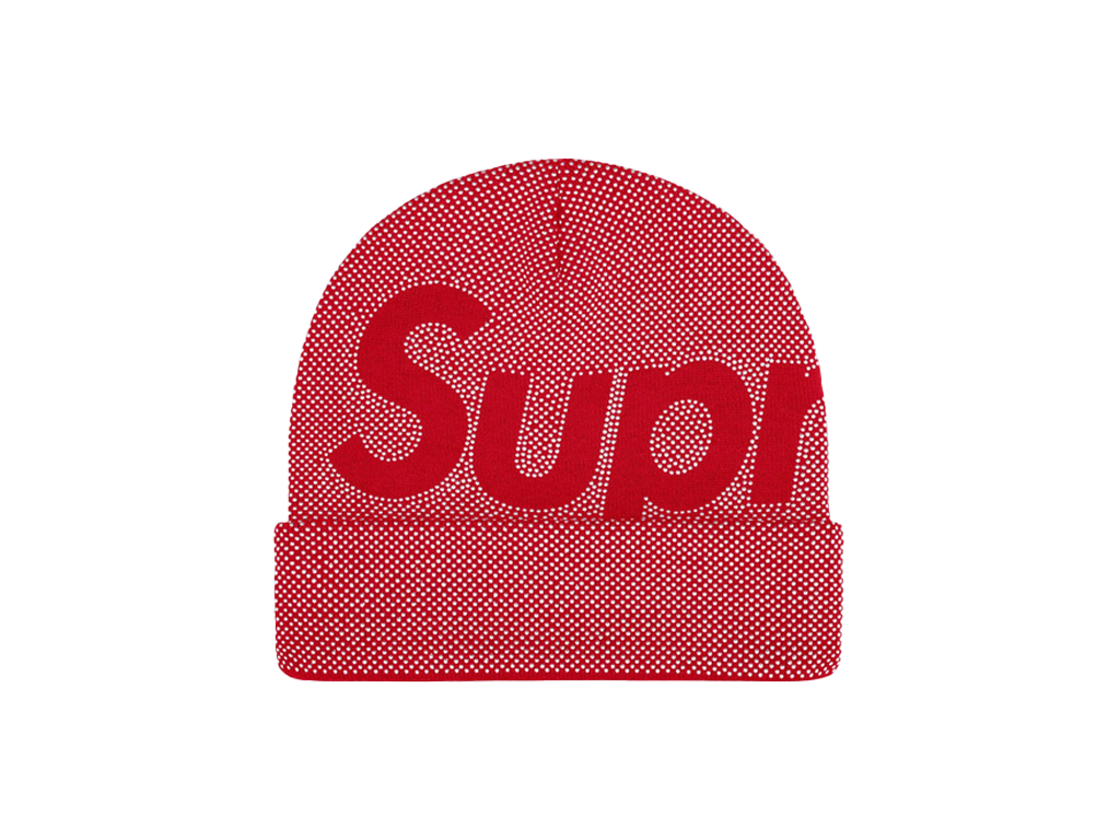 Supreme Studded Knockout Big Logo Beanie Red-Supreme-pikastore.cz