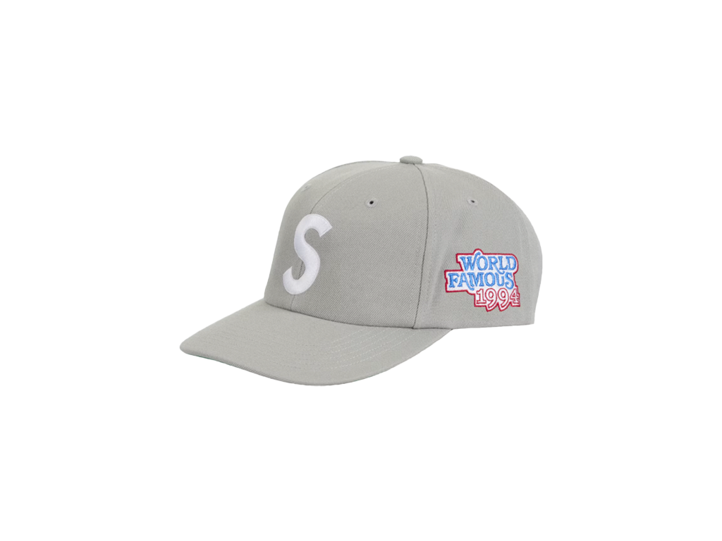 Supreme World Famous S Logo 6-Panel Grey-Supreme-pikastore.cz