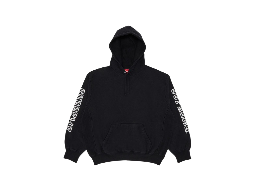 Supreme Collegiate Sleeve Hooded Sweatshirt Black-Supreme-pikastore.cz