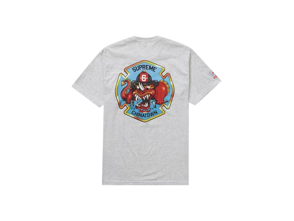 Supreme FDNY Engine 9 Tee Ash Grey