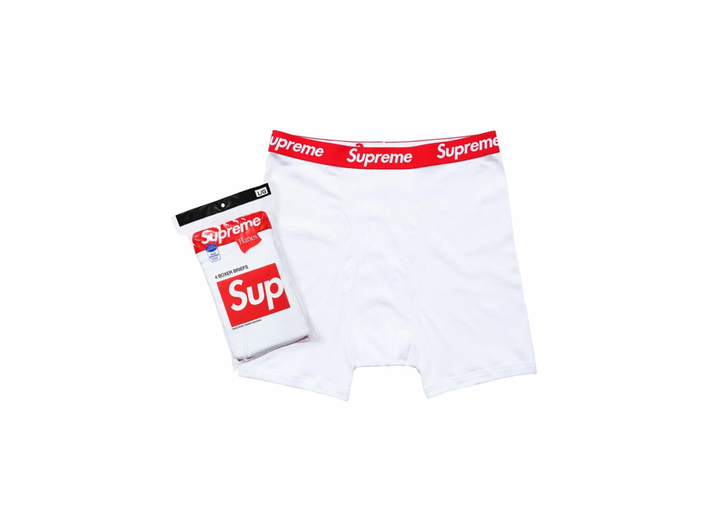 Supreme Hanes Boxer Briefs (4 Pack) White