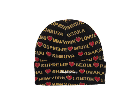 Supreme Hearts Beanie Black