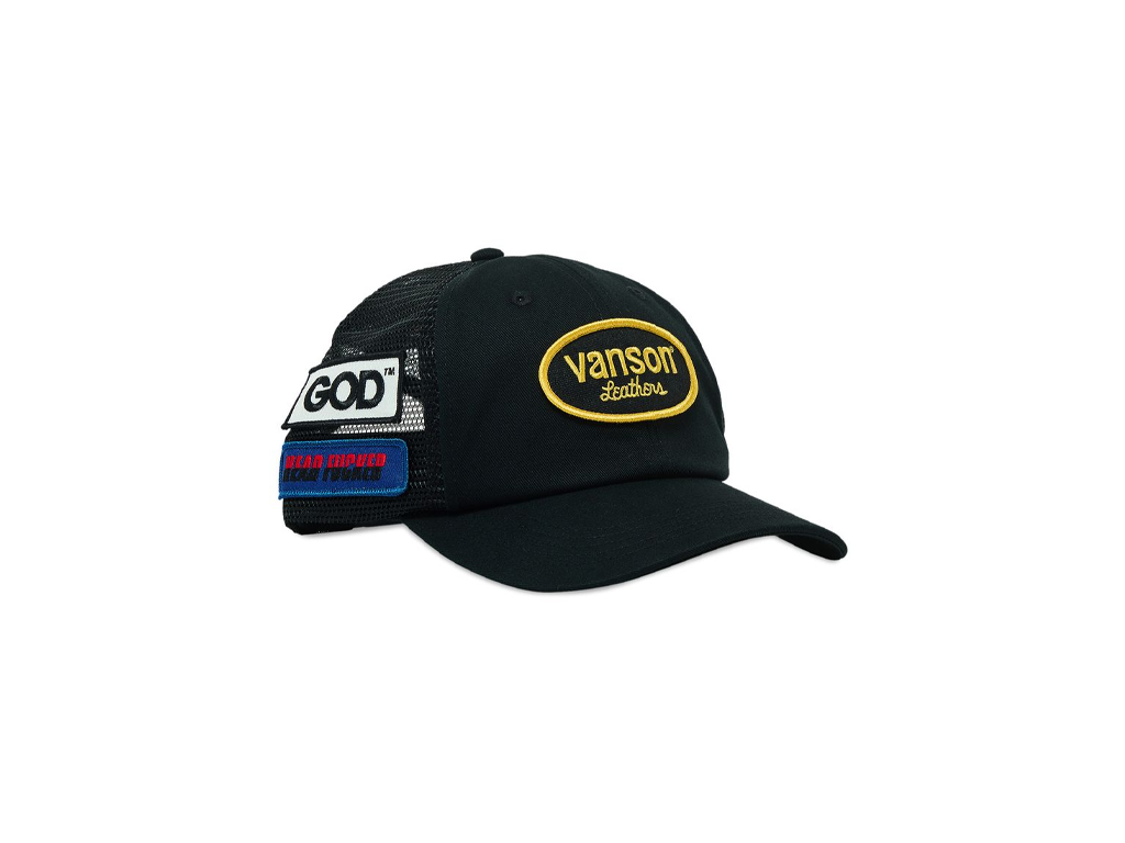 Supreme Hysteric Glamour Vanson Leather Mesh Back 6-Panel Black Cap-Supreme-pikastore.cz