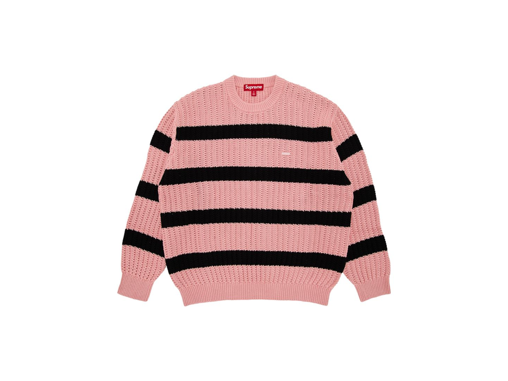 Supreme Loose Gauge Stripe Small Box Sweater Pink-Supreme-pikastore.cz