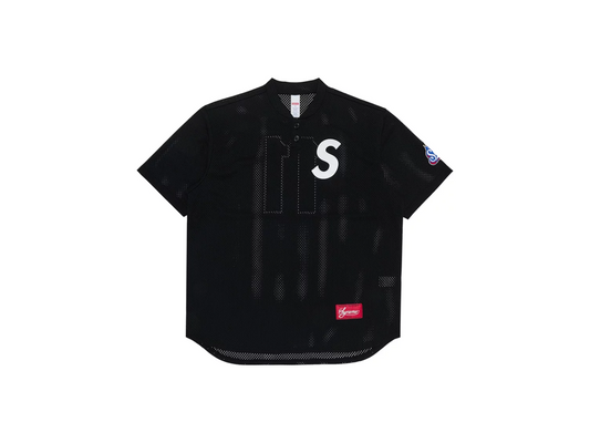 Supreme S Logo Baseball Henley Black