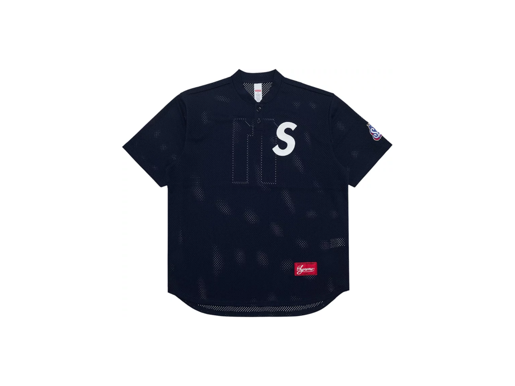 Supreme S Logo Baseball Henley Navy