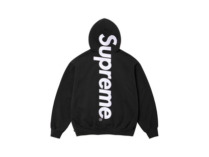 Supreme Satin Applique Hooded Sweatshirt Black