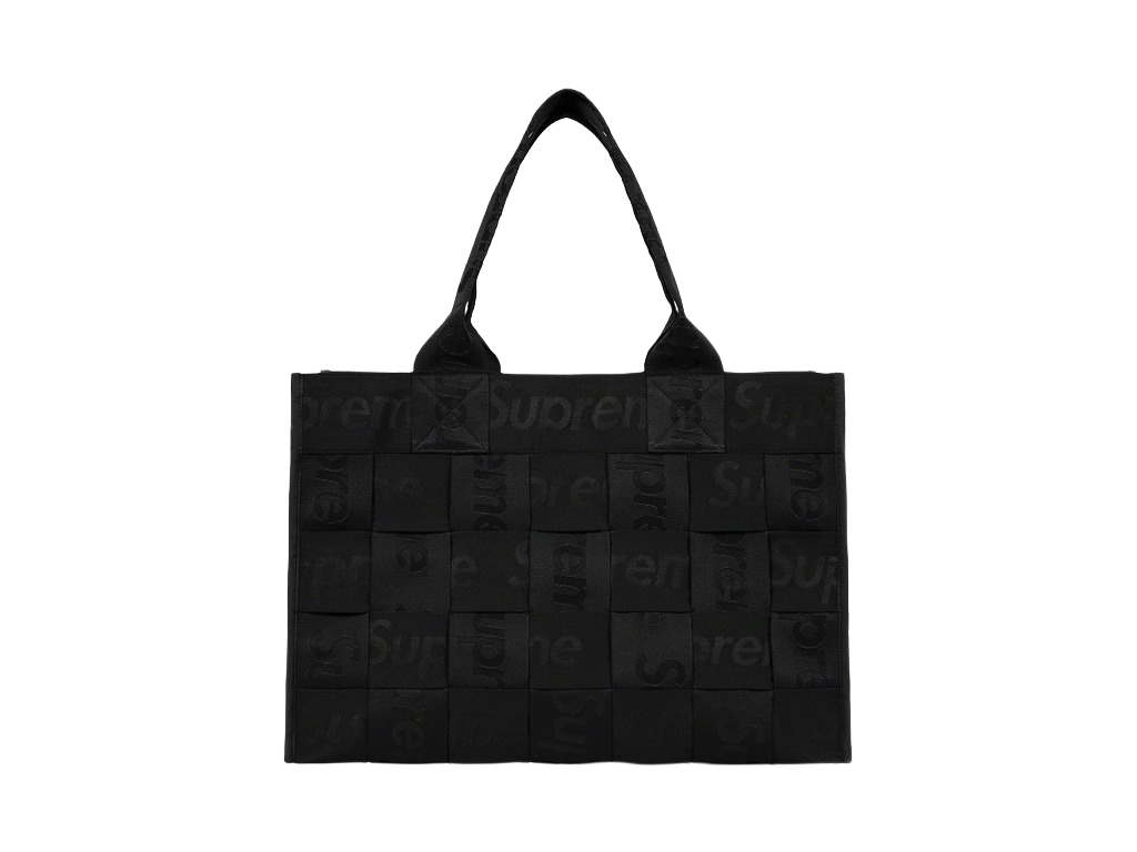 Supreme Woven Large Tote Bag S23 Black-Supreme-pikastore.cz