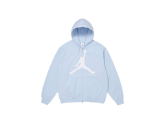 Supreme x Jordan Zip Up Hooded Sweatshirt Light Blue