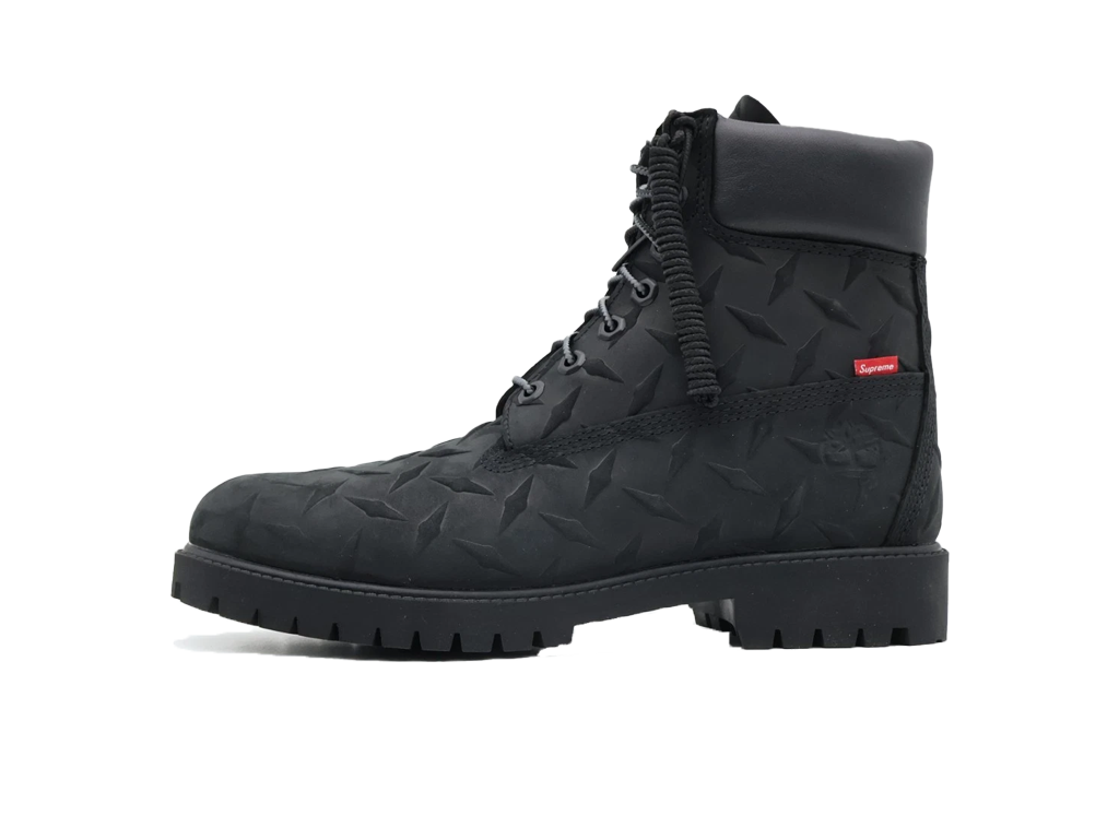 Supreme x Timberland 6 Inch Premium Waterproof Boot Embossed Diamond Plate - Black-Timberland-pikastore.cz
