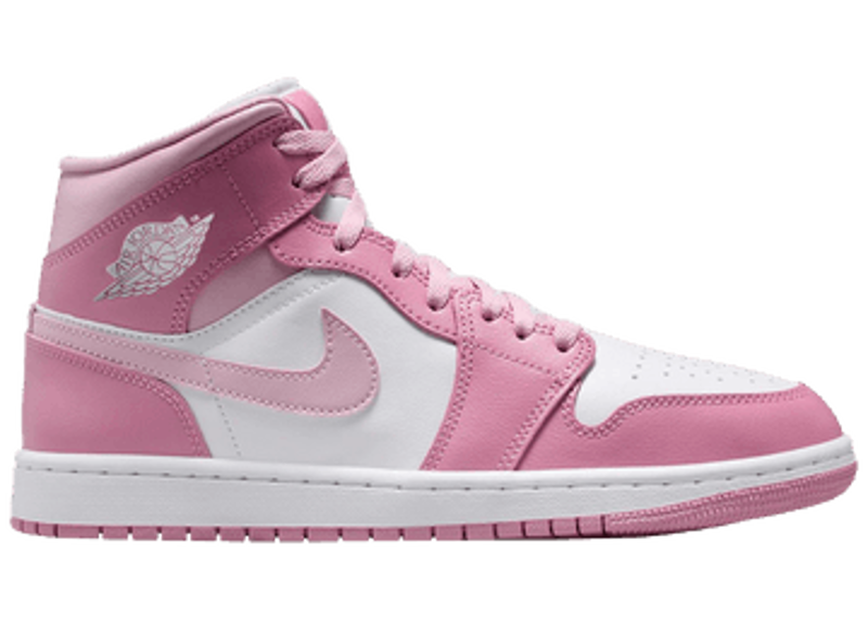 Nike Air Jordan 1 Mid Elemental Pink Iced Carmine Womens