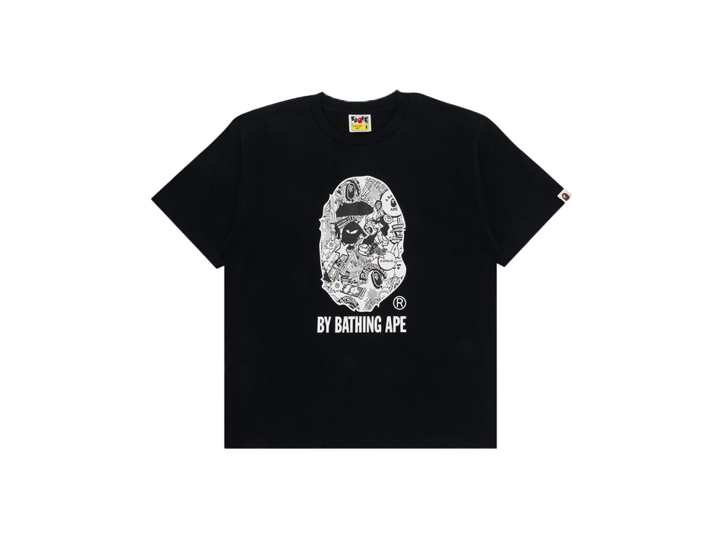 BAPE Comic Art Ape Head Tee Black-BAPE-pikastore.cz