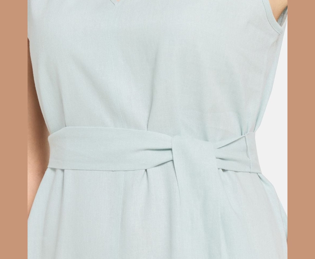 Calvin Klein Linen-blend dress Light Blue – vêtements – photo 3 sur 5