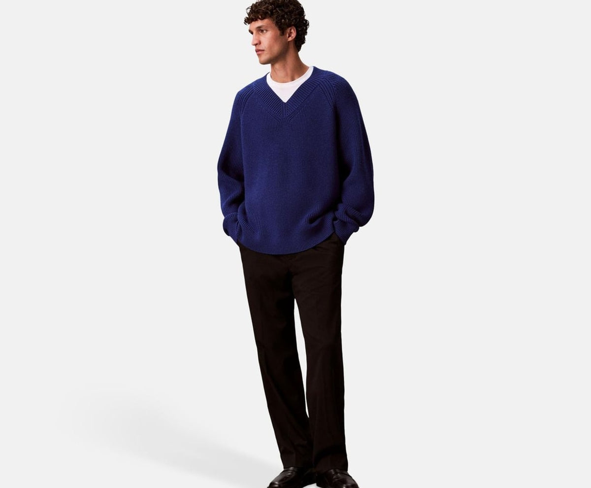 Calvin Klein Wool-blend pullover Blue – суичър – снимка 5 от 5