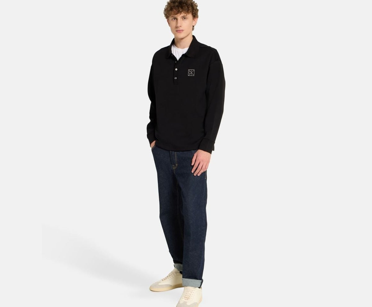 Calvin Klein Long-sleeved polo shirt Double Face Black – t-shirt – photo 5 of 5