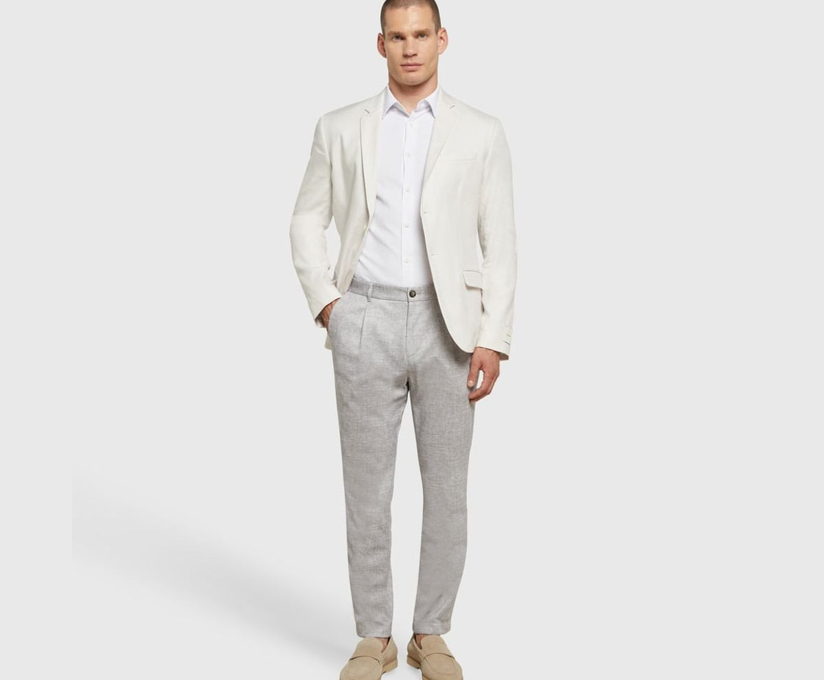 Calvin Klein Linen-blend suit jacket Ecru – Jacke – Foto 5 von 6