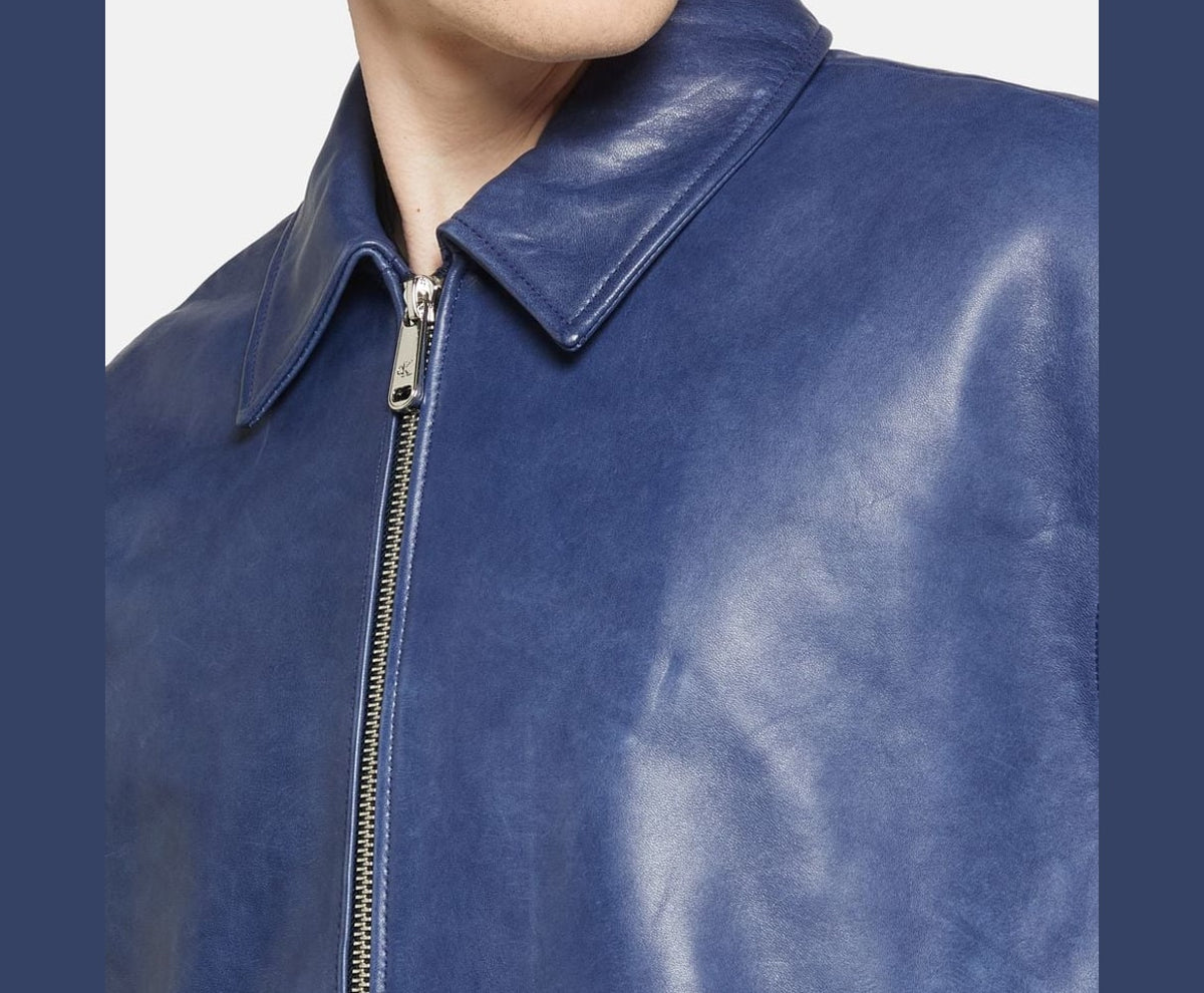Calvin Klein Leather blouson Blue – tøj – foto 3 af 6