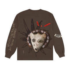 Travis Scott Reverse Jack Long Sleeve T-shirt Brown