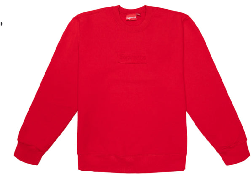 Supreme Cutout Logo Crewneck Red