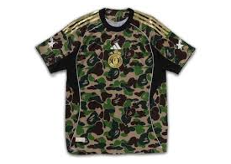adidas x BAPE Football Graphic Slim Jersey T-shirt Green-Adidas-pikastore.cz