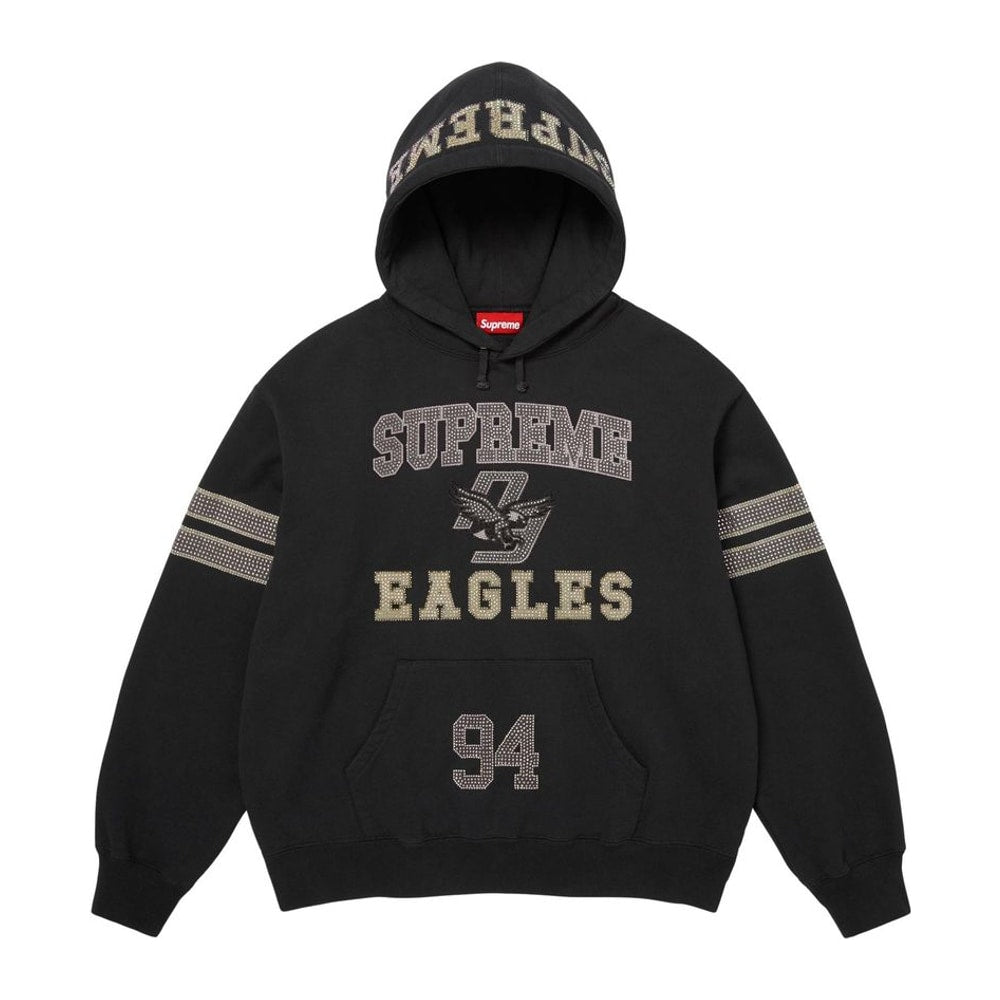 Supreme Rhinestone Eagle Hooded Sweatshirt Black