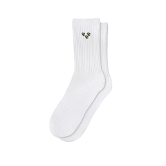 Capkov Embroidery Socks White Bees