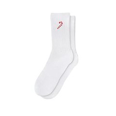 Capkov Embroidery Socks White Candy Cane
