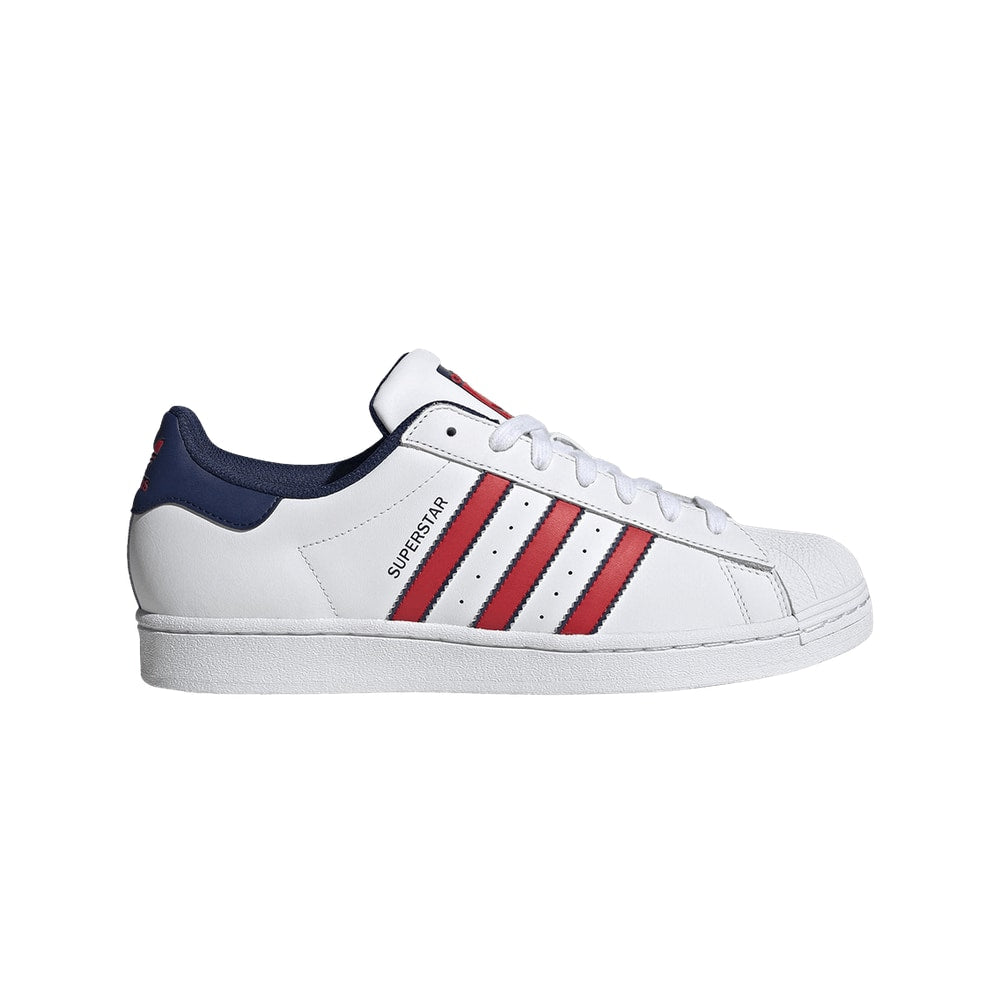 Adidas Superstar White Scarlet Dark Blue – pantofi, albastru