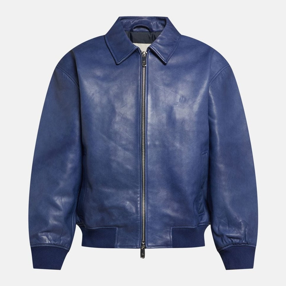Calvin Klein Leather blouson Blue – abbigliamento, blu