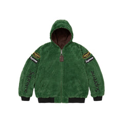 Supreme x Vanson Leathers Reversible Quilted Hooded Jacket Brown